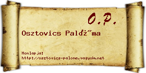 Osztovics Palóma névjegykártya